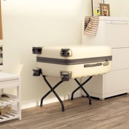 Soporte para maletas con respaldo negro | Briva Home