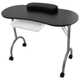 Mesa de manicura plegable con ruedas negra | Briva Home