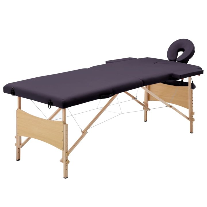 Mesa de massagens dobrável 2 zonas madeira roxo | Briva Home
