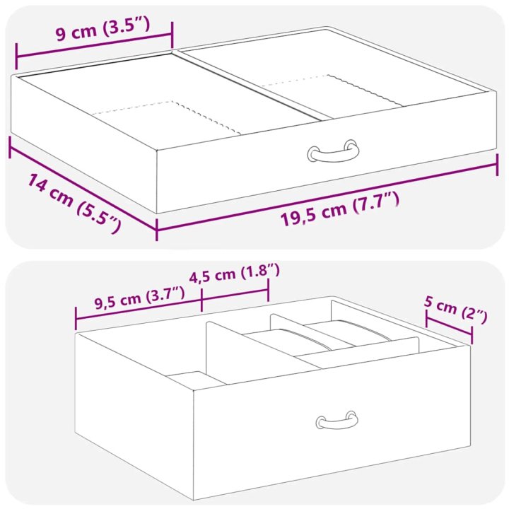Caixa para jóias de 3 camadas com espelho com | Briva Home