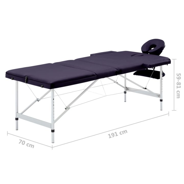 Mesa de massagens dobrável 3 zonas alumínio | Briva Home
