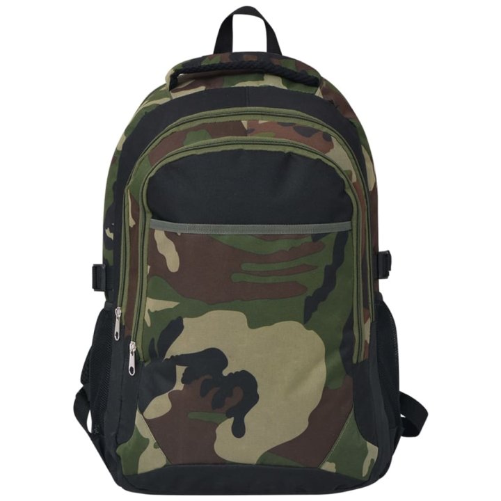Mochila escolar 40 L preto e camuflagem | Briva Home