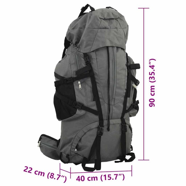 Mochila de senderismo tela oxford gris 100 l | Briva Home