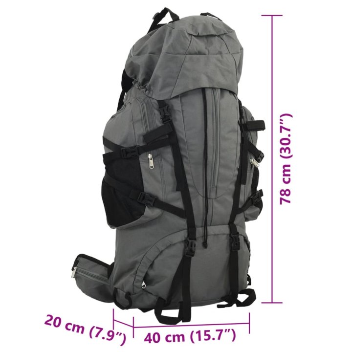 Mochila de senderismo tela oxford gris 80 l | Briva Home