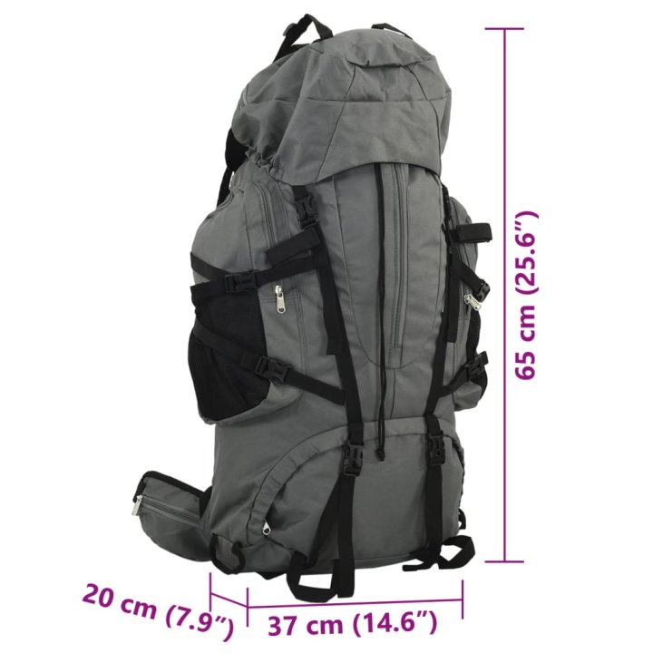 Mochila de senderismo tela oxford gris 60 l | Briva Home