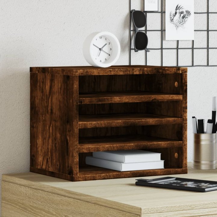 Organizador de escritorio madera roble ahumado | Briva Home