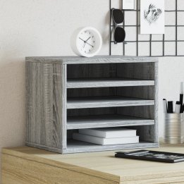 Organizador escritorio madera ingeniería gris | Briva Home