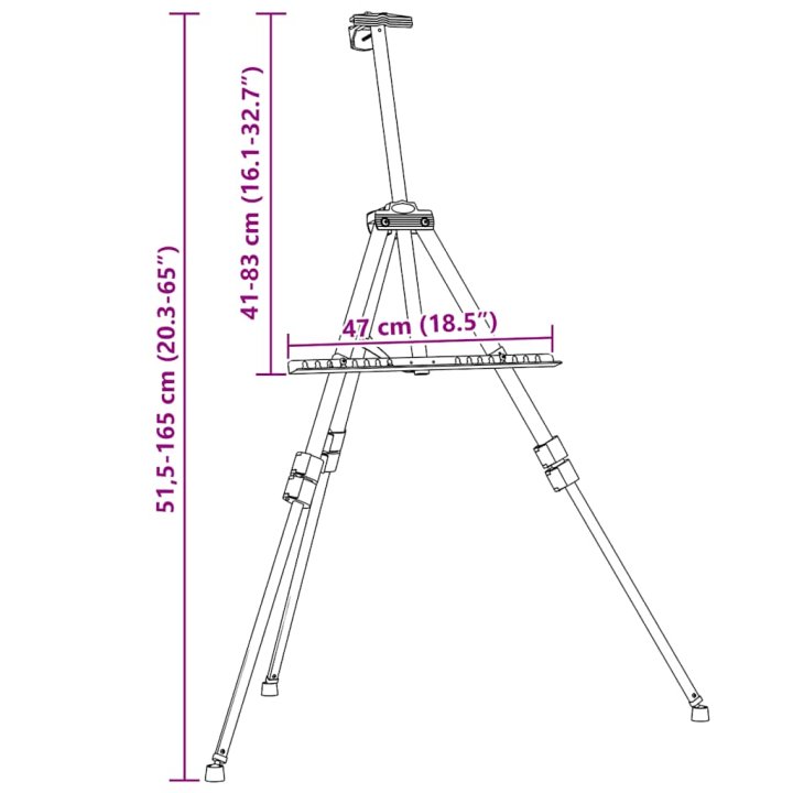 Cavalete expositor ajustável metal preto | Briva Home