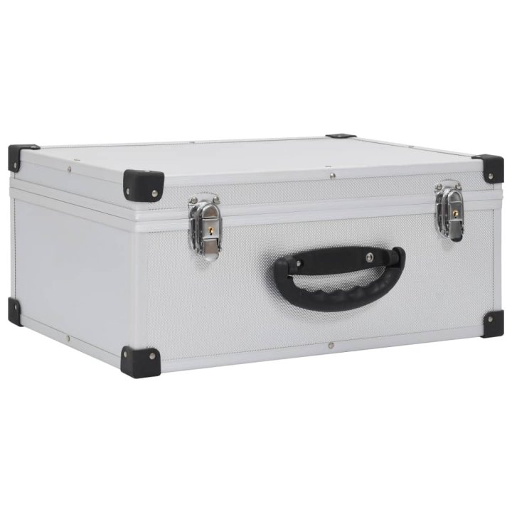 Maletín para 60 CD aluminio y ABS plateado | Briva Home