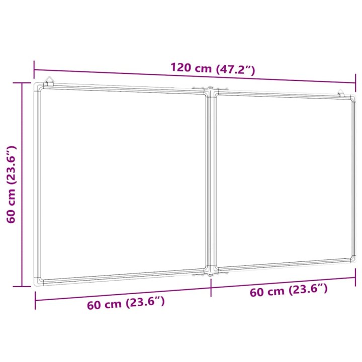 Pizarra magnética plegable aluminio 120x60x1,7 | Briva Home