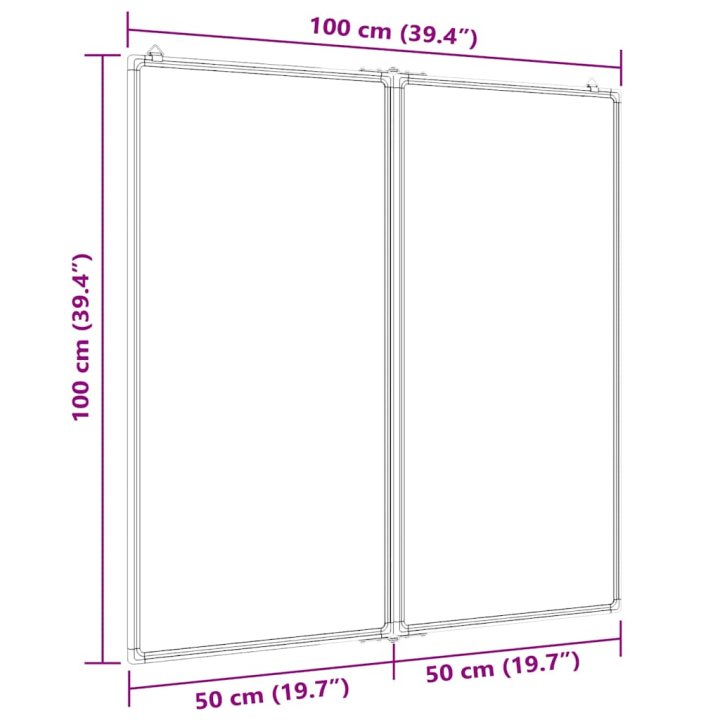 Quadro branco magnético dobrável 100x100x1,7 | Briva Home