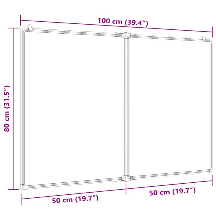 Pizarra magnética plegable aluminio 100x80x1,7 | Briva Home