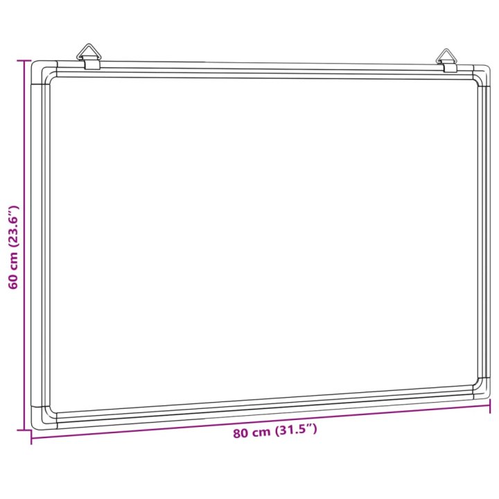 Quadro branco magnético 80x60x1,7 cm alumínio | Briva Home