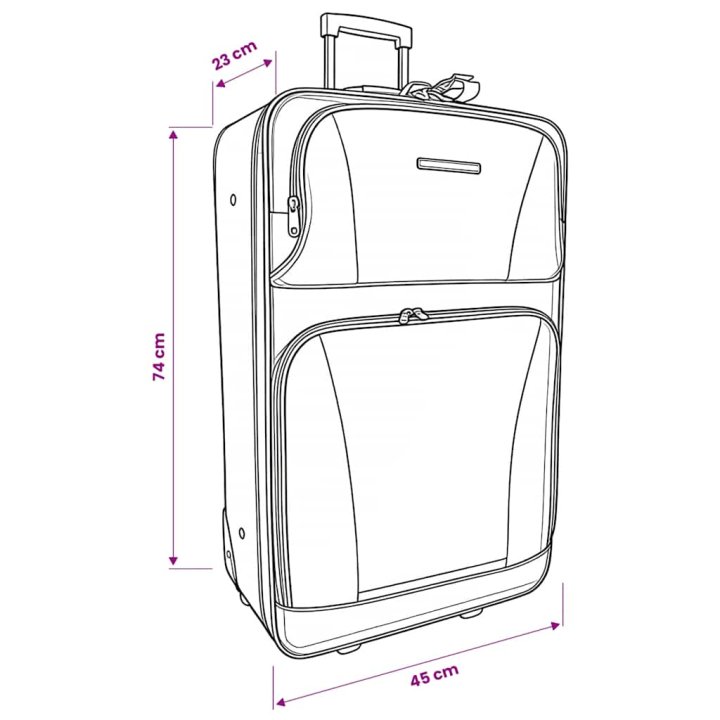 Conjunto malas de viagem 5 pcs preto | Briva Home