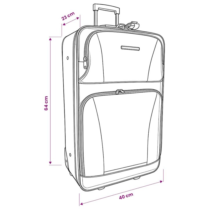 Conjunto malas de viagem 5 pcs preto | Briva Home