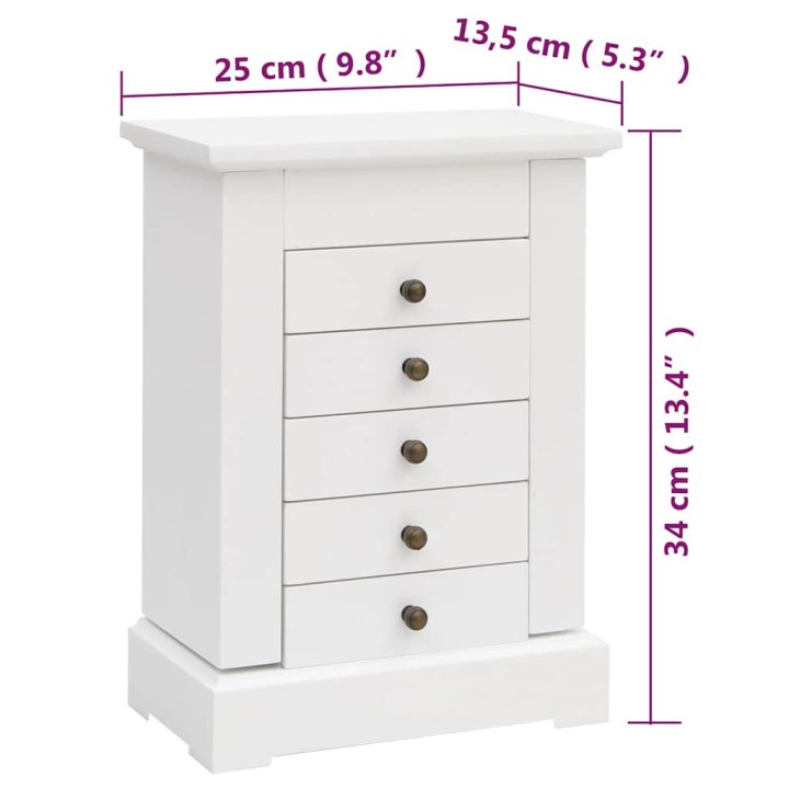 Joyero con espejo de MDF 25x13,5x34 cm | Briva Home