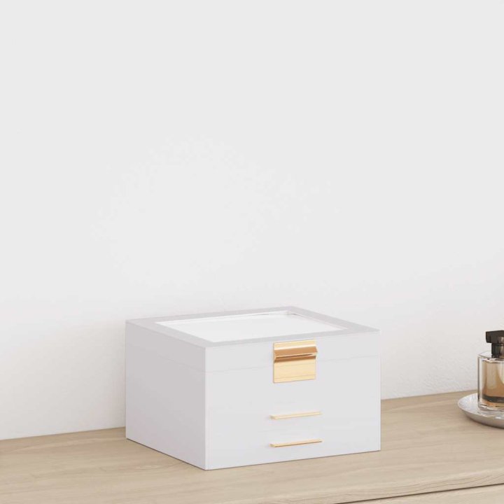 Caja para joyas de 3 niveles blanca 23x20,5x14 | Briva Home