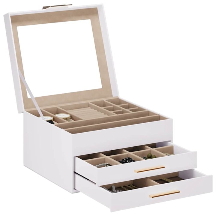 Caja para joyas de 3 niveles blanca 23x20,5x14 | Briva Home