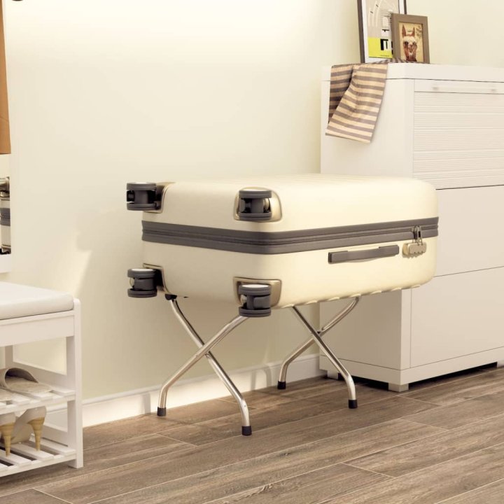 Portaequipajes con respaldo plateado 56x39x52 | Briva Home