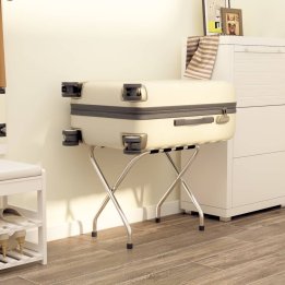 Suporte de bagagem 56x40x49 cm preto e prateado | Briva Home