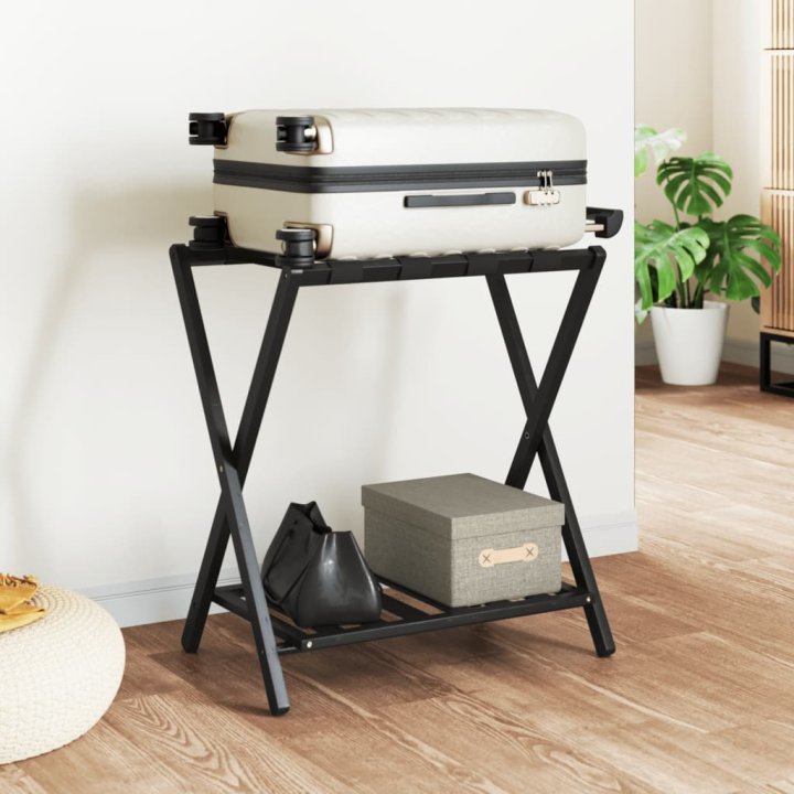 Soporte para maletas bambú negro 68x38x58 cm | Briva Home