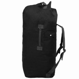 Bolso de lona estilo militar 85 L negro | Briva Home