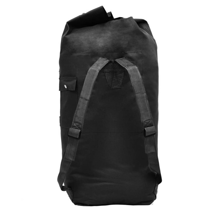 Bolso de lona estilo militar 85 L negro | Briva Home