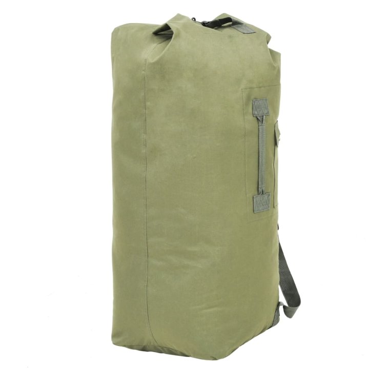 Bolso de lona estilo militar 85 L verde oliva | Briva Home