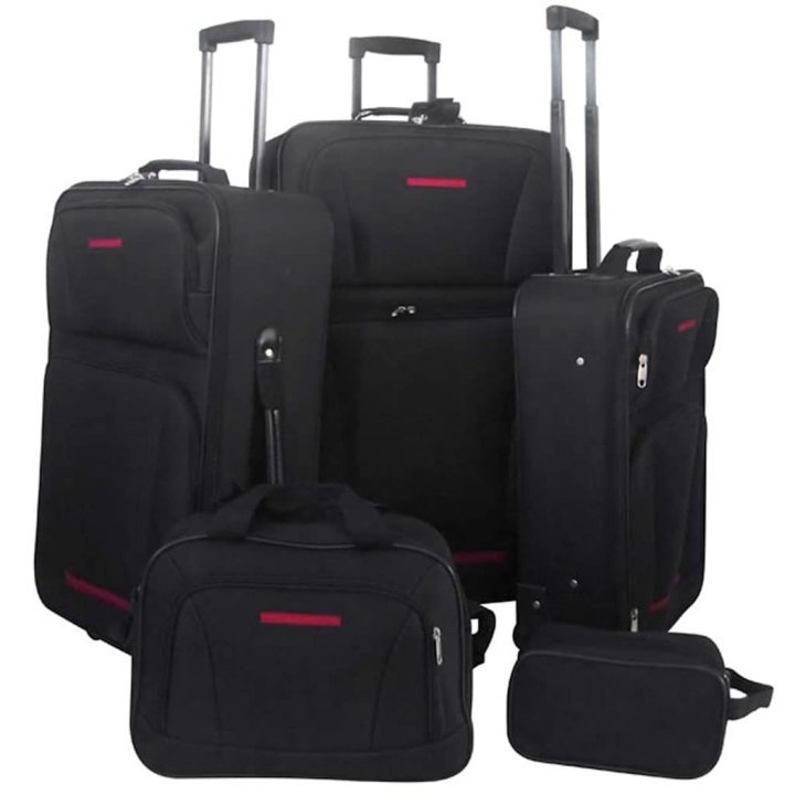 Conjunto malas de viagem 5 pcs preto | Briva Home