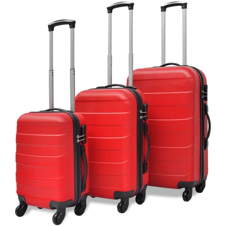 Set Trolley Maleta Rígida Tres Uds. Rojo | Briva Home
