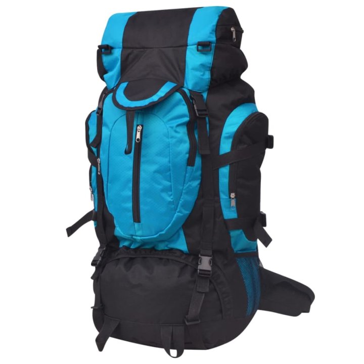 Mochila de senderismo XXL negro y azul 75 l | Briva Home