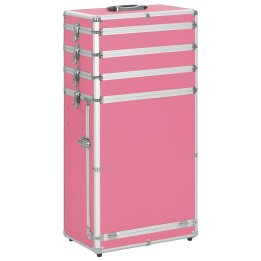 Maletín trolley de maquillaje de aluminio rosa | Briva Home