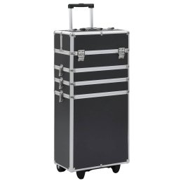 Maletín trolley de maquillaje de aluminio negro | Briva Home