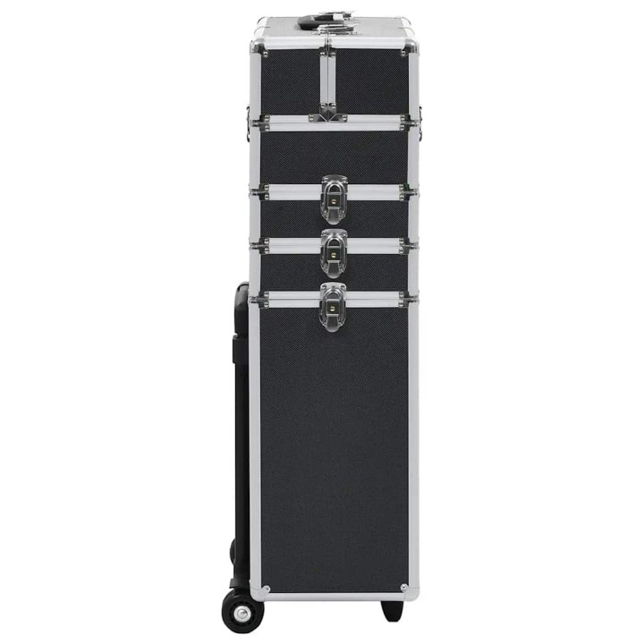 Maletín trolley de maquillaje de aluminio negro | Briva Home