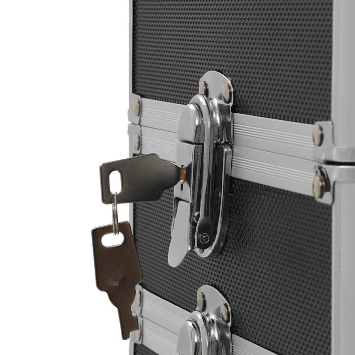 Maletín trolley de maquillaje de aluminio negro | Briva Home