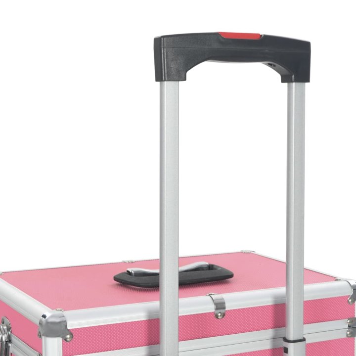 Maletín trolley de maquillaje de aluminio rosa | Briva Home