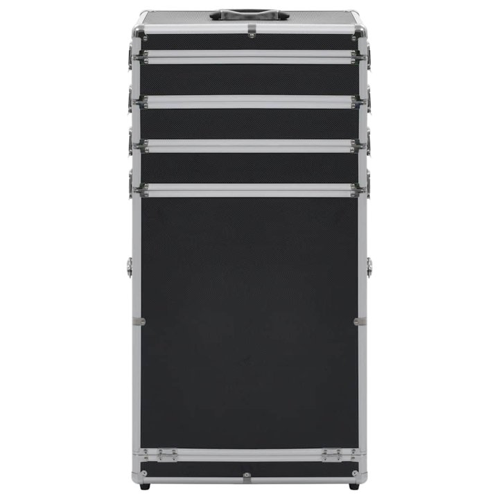 Maletín trolley de maquillaje de aluminio negro | Briva Home