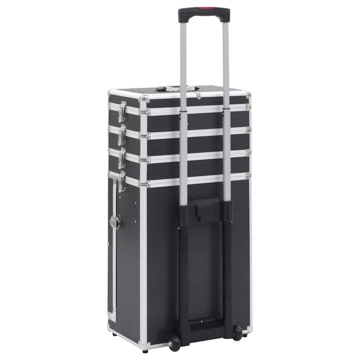 Maletín trolley de maquillaje de aluminio negro | Briva Home
