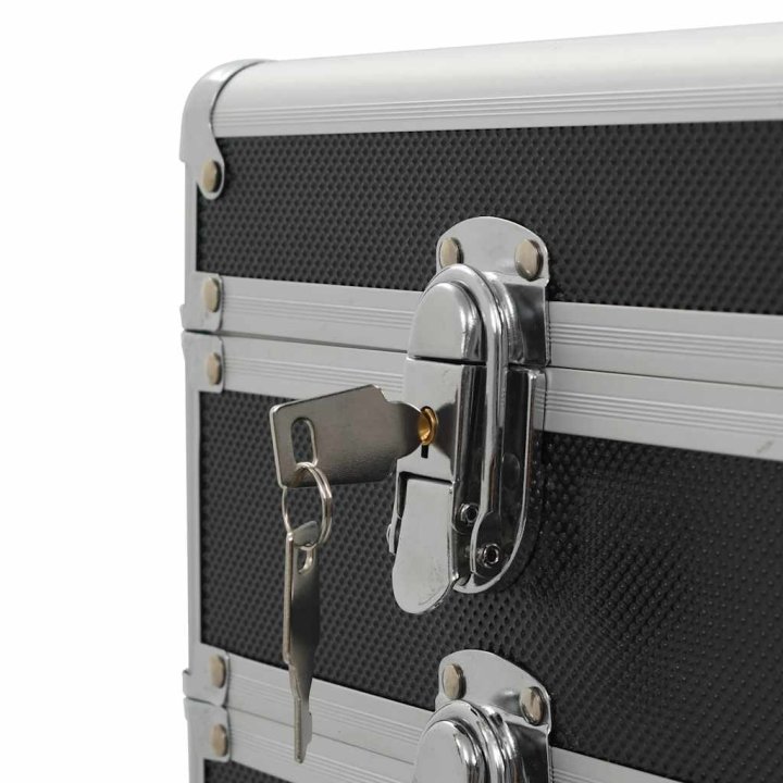 Maletín trolley de maquillaje de aluminio negro | Briva Home