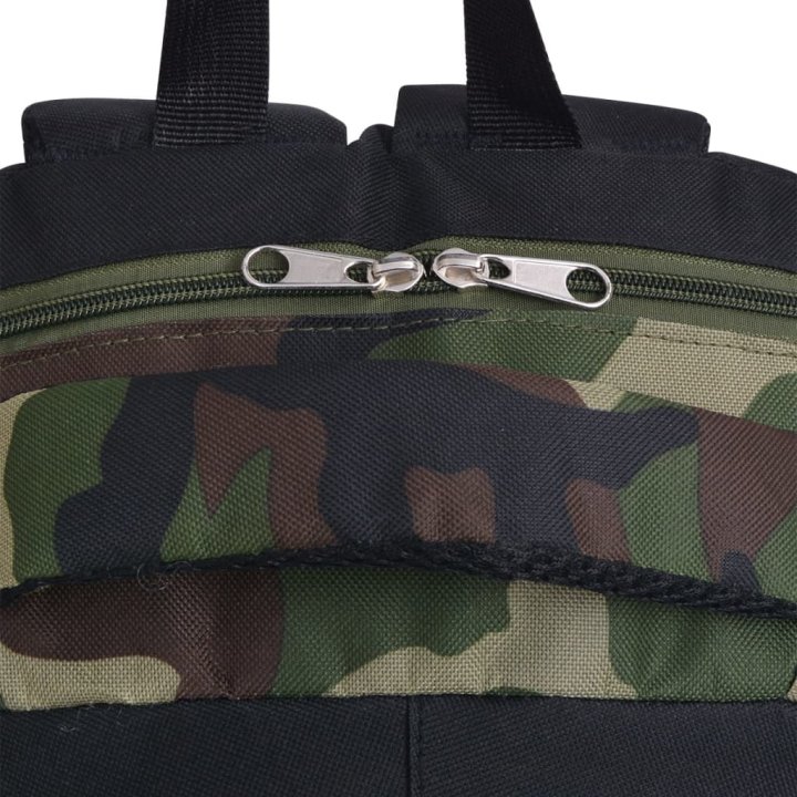 Mochila de colegio 40 L negra y camuflaje | Briva Home