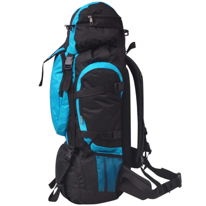 Mochila de caminhada XXL 75 L preto e azul | Briva Home